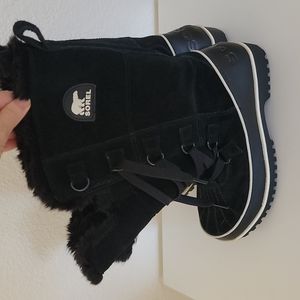 Sorel Black, 7.5, Waterproof, Faux Fur Lined Snow Boots